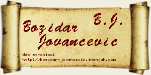 Božidar Jovančević vizit kartica